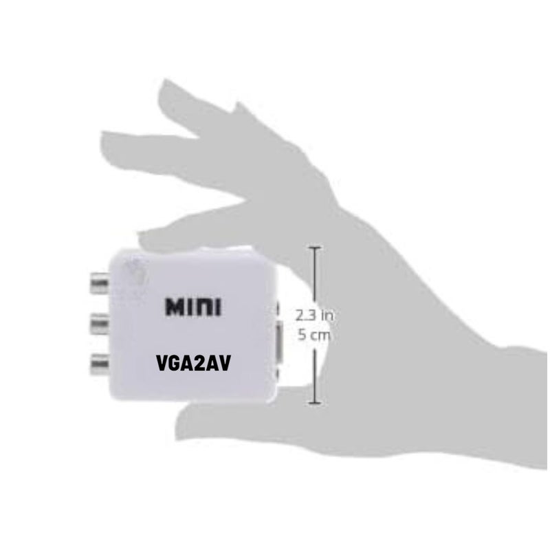 VGA to AV Converter – VGA to RCA Composite Video Adapter with Audio Support – Mini VGA2AV 1080p Converter – USB Powered, Plug & Play – White (AUX Cable Not Included) (VGA2AV) - Image 4
