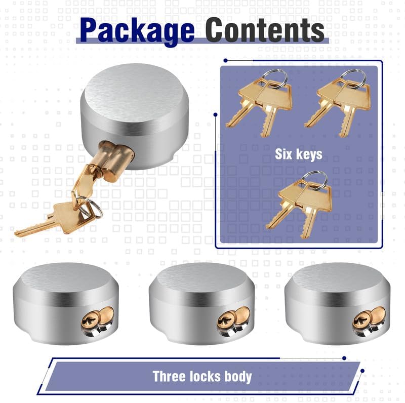 3 BUZZLETT Triple Pack of Heavy Duty Hidden Shackle Padlocks Keyed Alike - Industrial Security for Outdoor Storage - Image 2