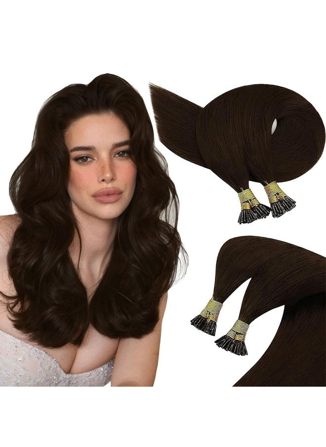 Sunny Hair Sunny I Tip Hair Extensions Dark Brown 80S I Tip Hair Extensions Human Hair Dark Brown Itip Hair Extensions Pre Bonded Itip Remy Hair Extensions Brown Hair For Women 16Inch 50G  - Image 1