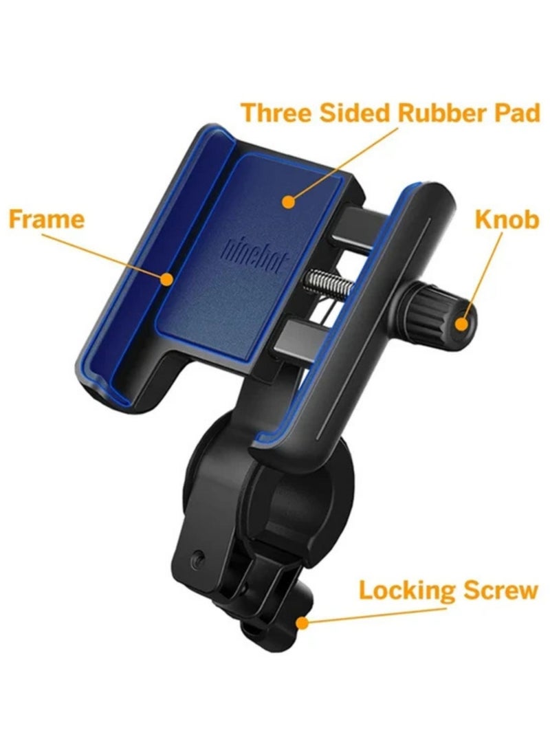 Segway-Ninebot حامل هاتف Segway للدراجة الكهربائية، قاعدة تثبيت للمقود بمقاس 18–36 مم، مشبك قابل للتعديل بمقاس 58–90 مم، مُختبر ضد الاهتزاز حتى 600,000 مرة، تركيب بيد واحدة، حامل هاتف للدراجة الكهربائية – أسود - Image 4