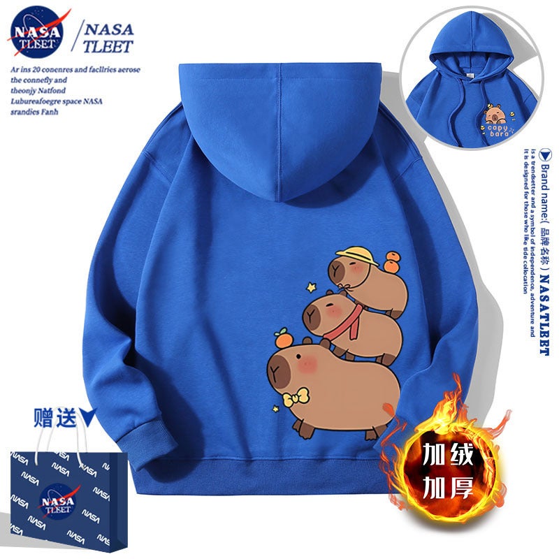 Nasa Co-Brand New Cartoon Cute Kappibala Casual Top All-Match Hooded Pullover Sweatshirt Trendy - Image 1