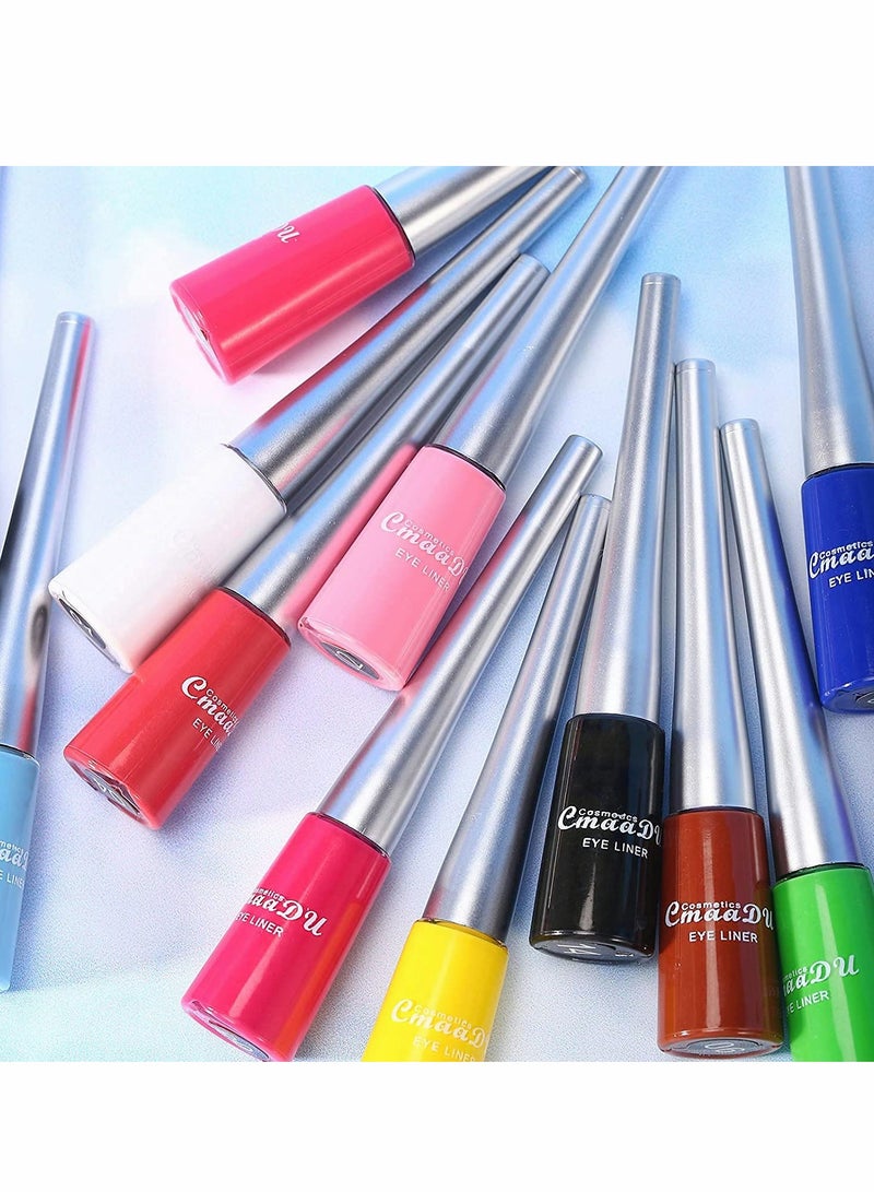 Excefore 14 Colors Matte Liquid Eyeliner Set Colorful Neon Pencil Pigmented Waterproof Smudgeproof Long Lasting Gel Eye Liner Makeup Gift Kit for Women - Image 5