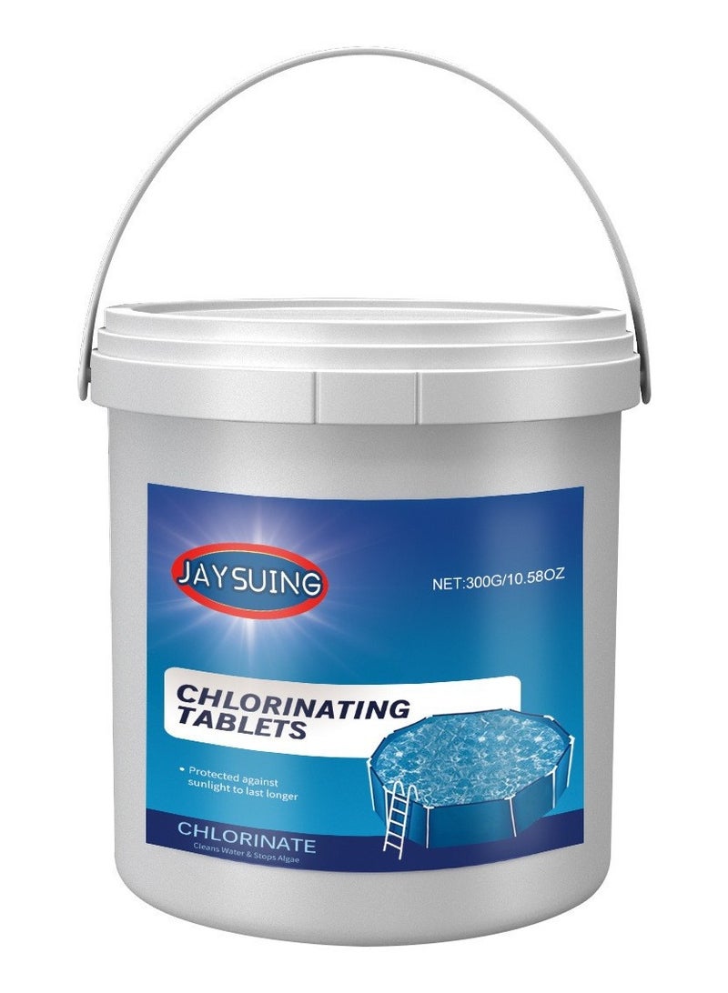Jaysuing 300g Chlorine Tablets for Swimming Pool - Kills Algae & Bacteria, Keeps Water Crystal Clear, Easy-Use Sanitizer & Shock Treatment for Simple Maintenance - Image 1