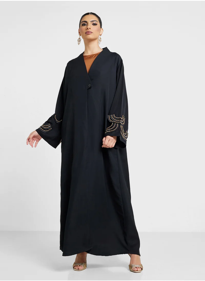 خزانة Embellished Abaya With Sheila