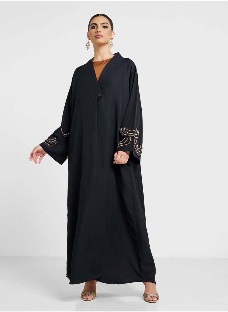 Khizana - Embellished Abaya With Sheila - Image 1