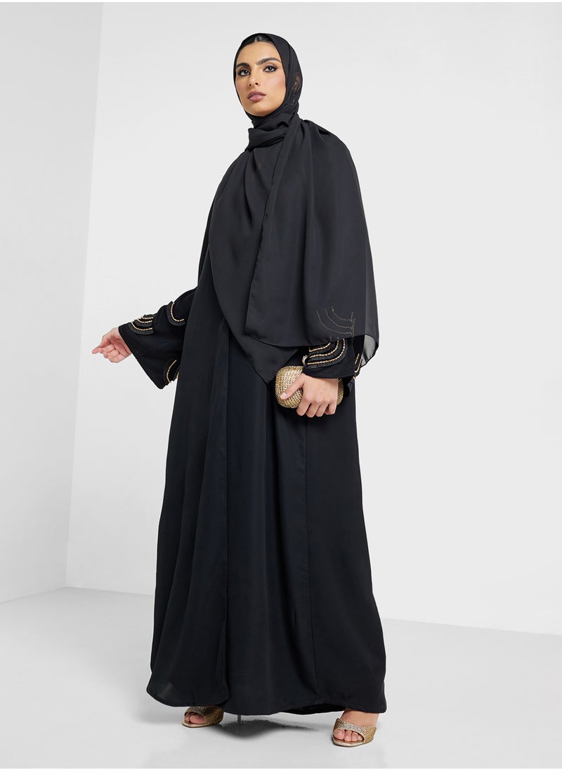 Khizana - Embellished Abaya With Sheila - Image 1