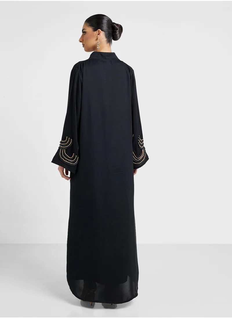 خزانة Embellished Abaya With Sheila