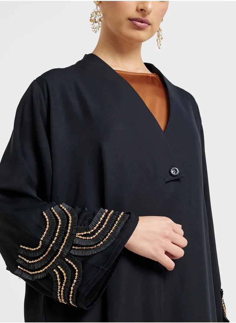 Khizana Embellished Abaya With Sheila