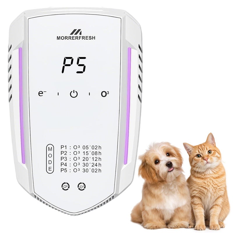 Morrerfresh Ozone Odor Eliminator for Strong Odor 99% Cat Litter Deodorizer Dog Poof Odor Removal Air Ionizers for Home Portable Air Purifier for Pets Toilet Wardrobe Shoe Garage Room Cabinet White - Image 1