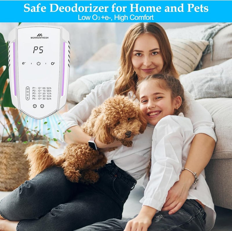 Morrerfresh Ozone Odor Eliminator for Strong Odor 99% Cat Litter Deodorizer Dog Poof Odor Removal Air Ionizers for Home Portable Air Purifier for Pets Toilet Wardrobe Shoe Garage Room Cabinet White - Image 3