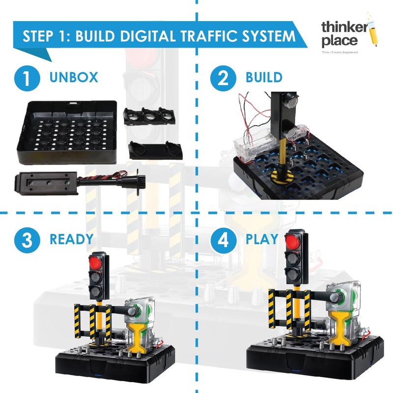 ThinkerPlace Digital Traffic System DIY Kit | Build, Learn & Play | STEM Toy for Kids Age 8+ | Explore Anti-Collision Systems with AR Experience | Fun Educational Game - Image 2