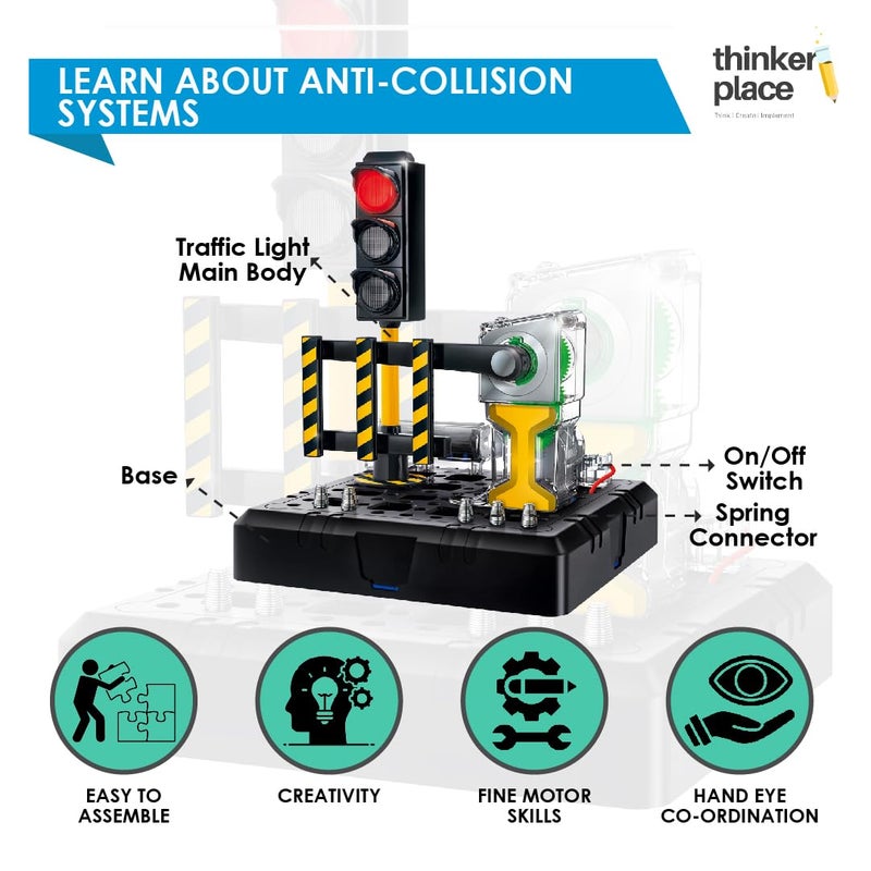 ThinkerPlace Digital Traffic System DIY Kit | Build, Learn & Play | STEM Toy for Kids Age 8+ | Explore Anti-Collision Systems with AR Experience | Fun Educational Game - Image 4