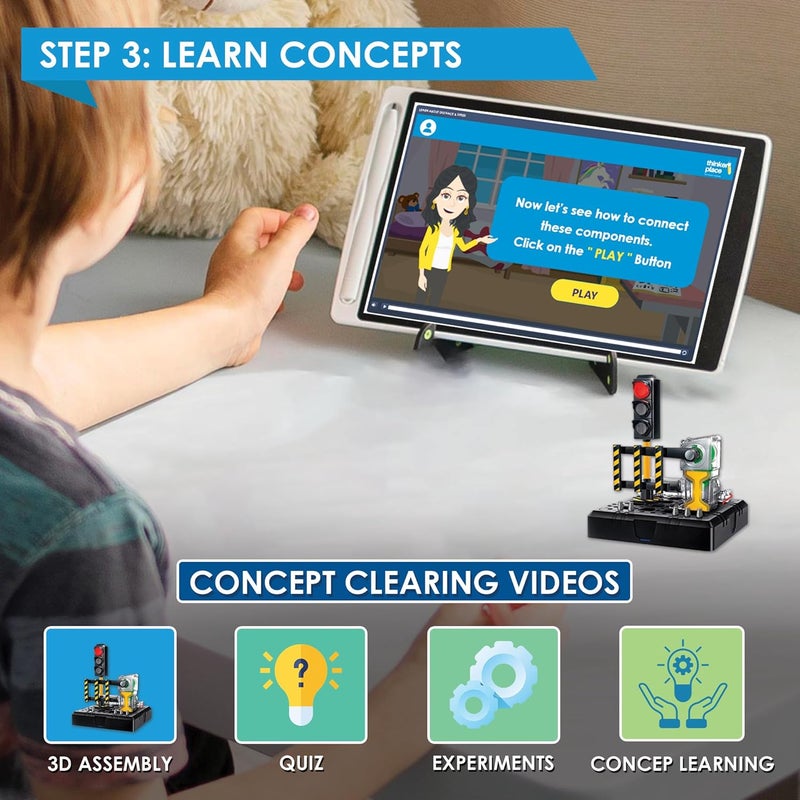 ThinkerPlace Digital Traffic System DIY Kit | Build, Learn & Play | STEM Toy for Kids Age 8+ | Explore Anti-Collision Systems with AR Experience | Fun Educational Game - Image 3