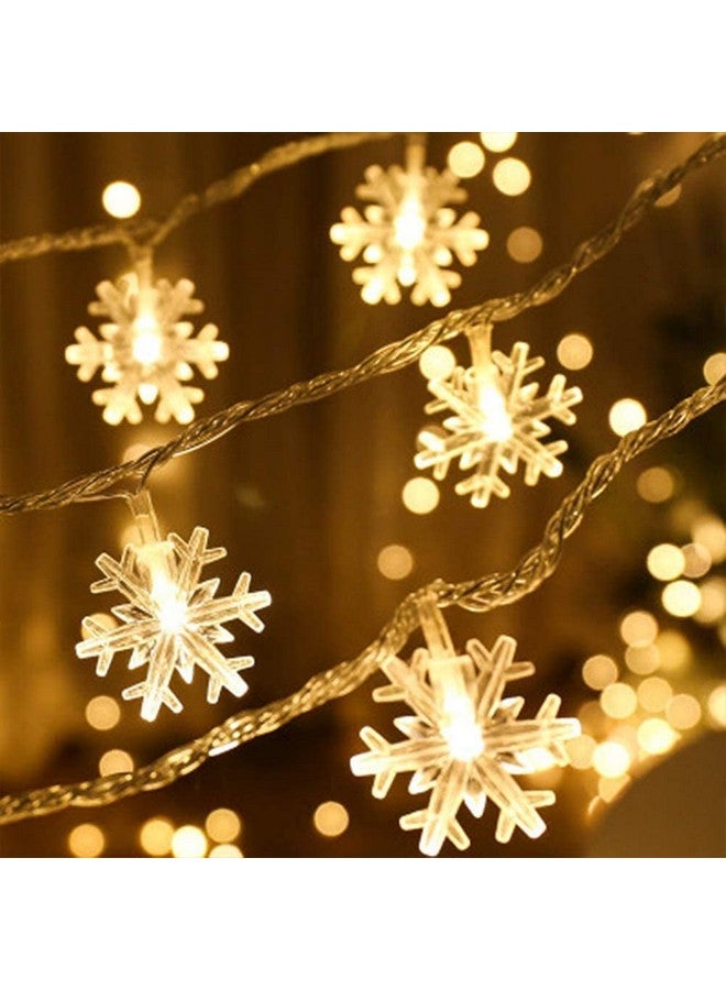 Quace Christmas Snowflake Lights AC Powered Waterproof 14 LED 3M Garden Fairy Lights for Christmas Festival Home Party Decoration - Image 1