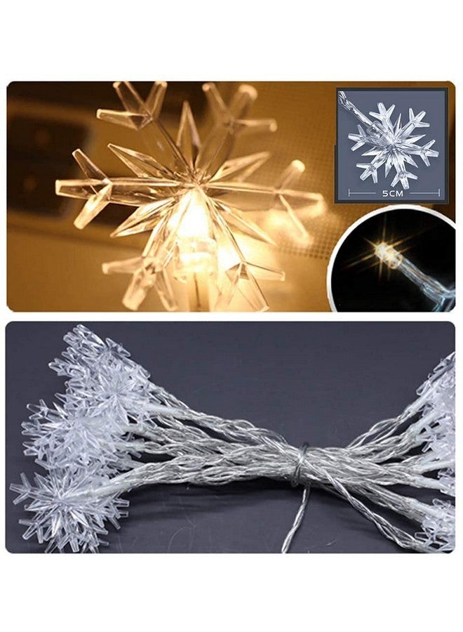 Quace Christmas Snowflake Lights AC Powered Waterproof 14 LED 3M Garden Fairy Lights for Christmas Festival Home Party Decoration - Image 5