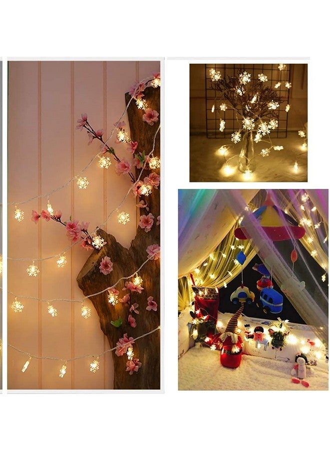 Quace Christmas Snowflake Lights AC Powered Waterproof 14 LED 3M Garden Fairy Lights for Christmas Festival Home Party Decoration - Image 4