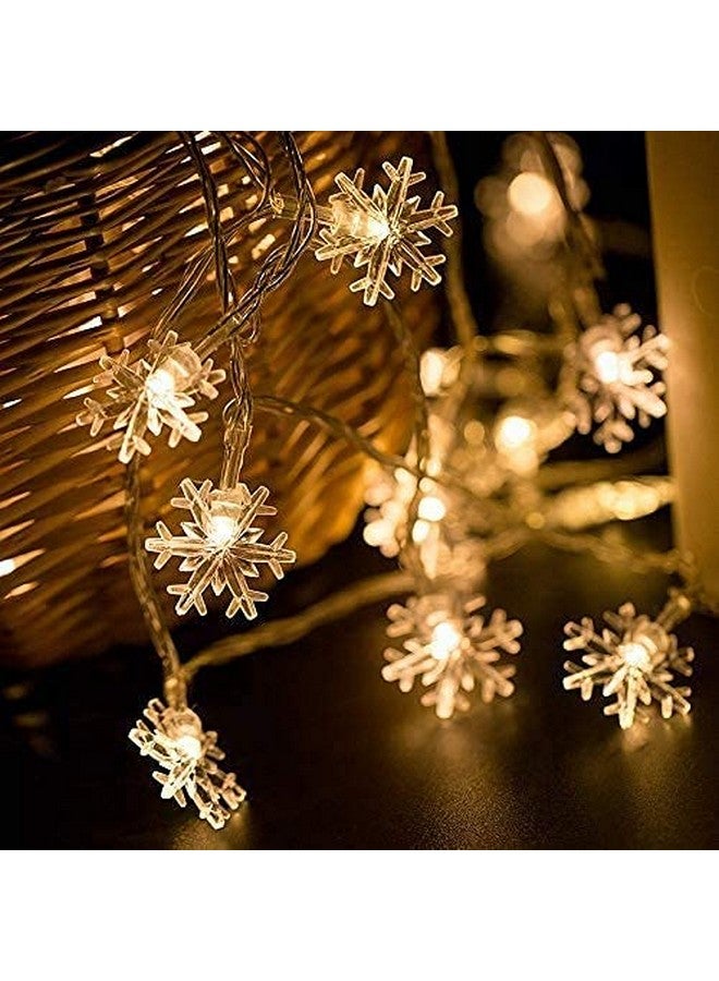 Quace Christmas Snowflake Lights AC Powered Waterproof 14 LED 3M Garden Fairy Lights for Christmas Festival Home Party Decoration - Image 2