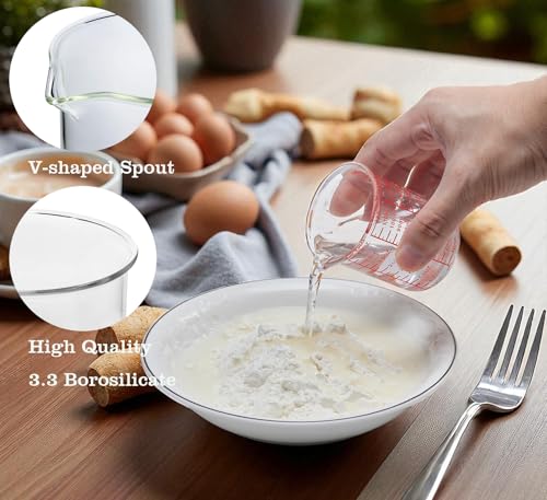 Ackers BORO3.3 High Borosilicate Glass Measuring Cup-V-Shaped Spout，Glass Measuring Beaker for Kitchen or Restaurant, Easy to Read, 120 ML (4 Oz)-Pack of 2 - Image 3