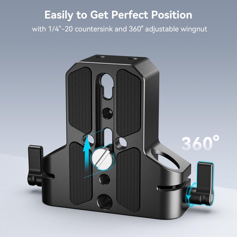 SmallRig Camera Base Plate with 15mm LWS Rod Rail Clamp, Baseplate for Sony A6500 A6600 A6300, for Canon R5 R6, for Sony A7SIII / A7III, Both for Cameras & Cages - Image 5