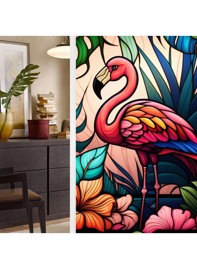 الأزرق جي دبليو BL112 -170 زهرة البحر ملصق زجاج إلكتروستاتيكي PVC ملصق نافذة خالي من الغراء ملصق زجاج نافذة ديكور المنزل - Image 1