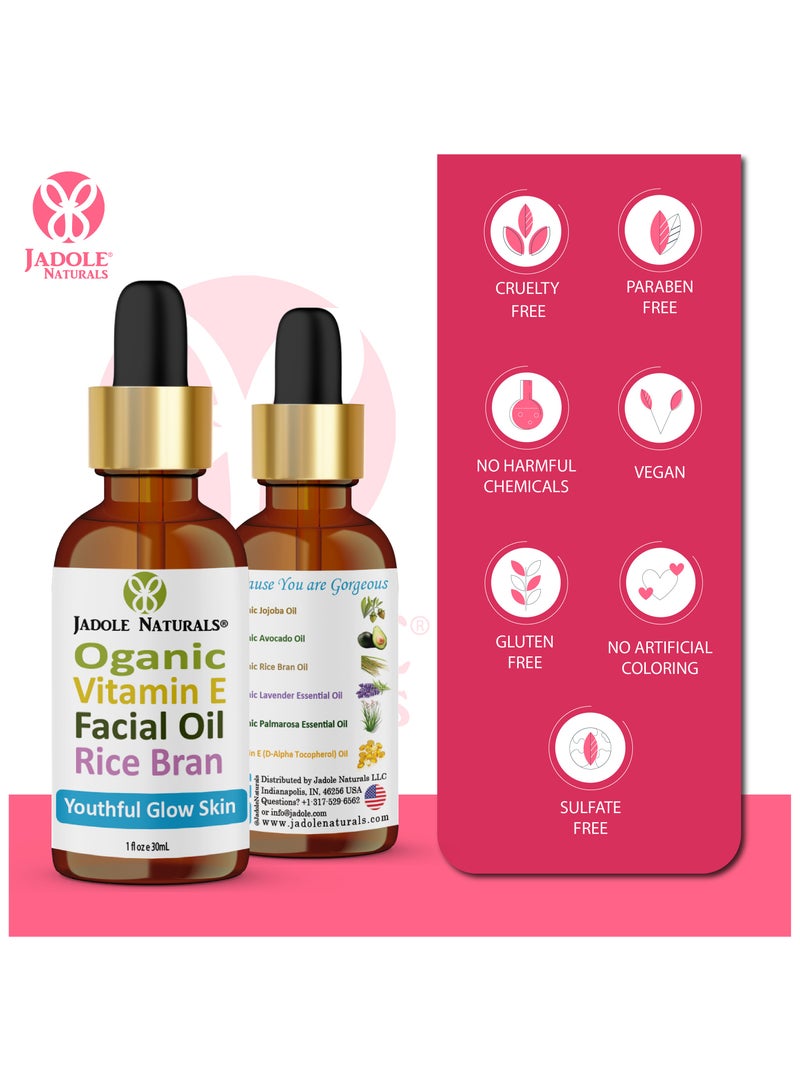 Jadole Naturals Organic Vitamin E & Rice Bran Oil, Facial Serum - 30ml, Nourishing Formula of Jojoba, Avocado, & Lavender Essential Oils - Image 5