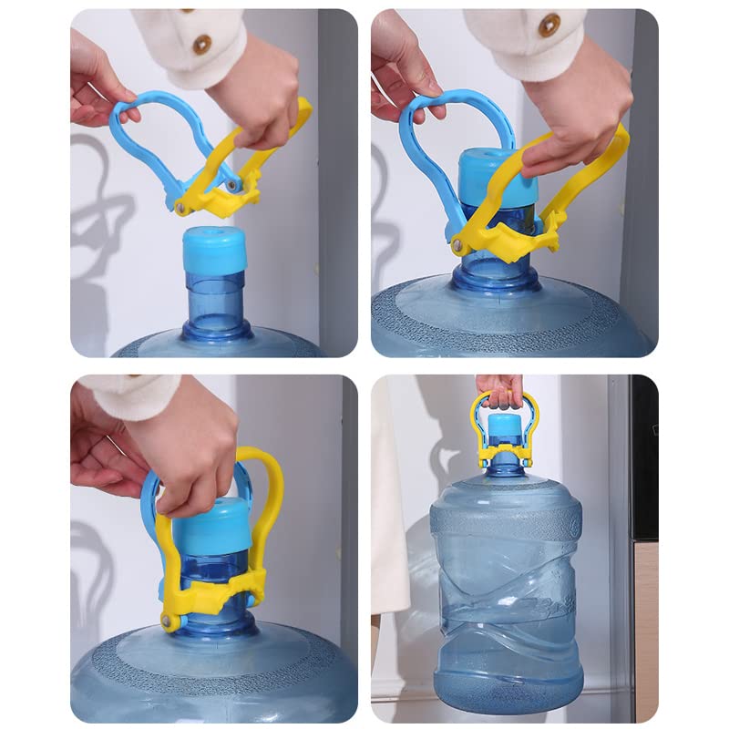 TorSor 2 Pack 5 Gallon Water Bottle Holder Purified Drinking Water Jug Caps Carrier Lift Labor Energy Saving Ergonomic Grip Handle Carrier Non-Slip Holder Lifter Heavy Duty Clip - Image 3