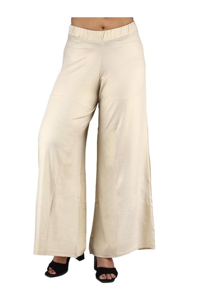 Love Bell - Love Bell Women's Cotton Palazzo Pants - Regular Fit - Elastic Waist - Wide-leg Ladies Lower - Image 1