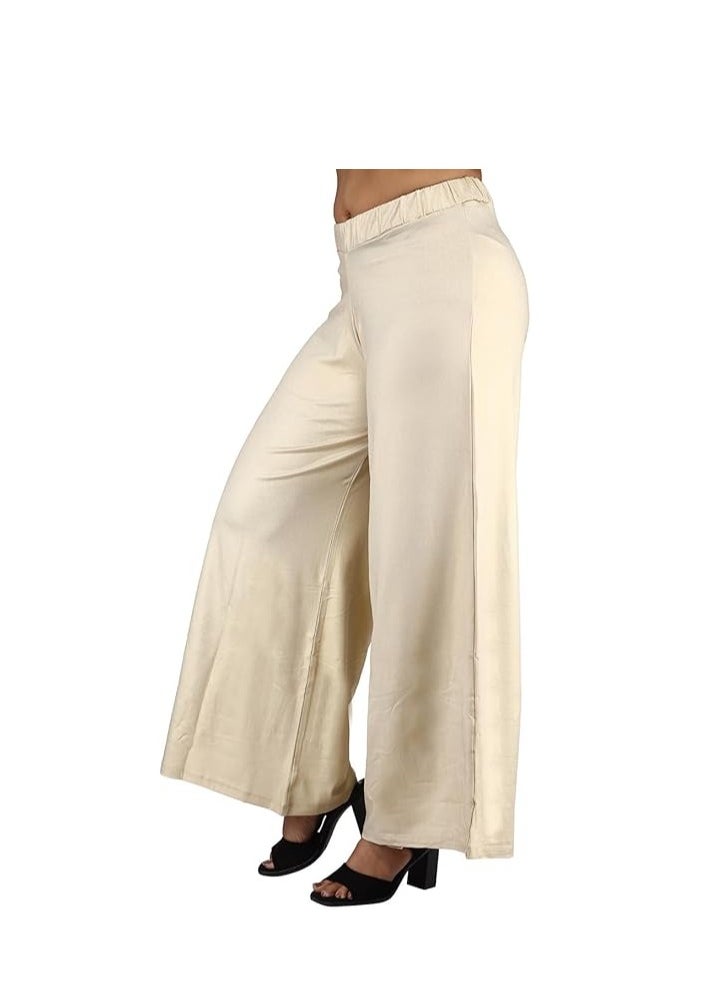 Love Bell - Love Bell Women's Cotton Palazzo Pants - Regular Fit - Elastic Waist - Wide-leg Ladies Lower - Image 1