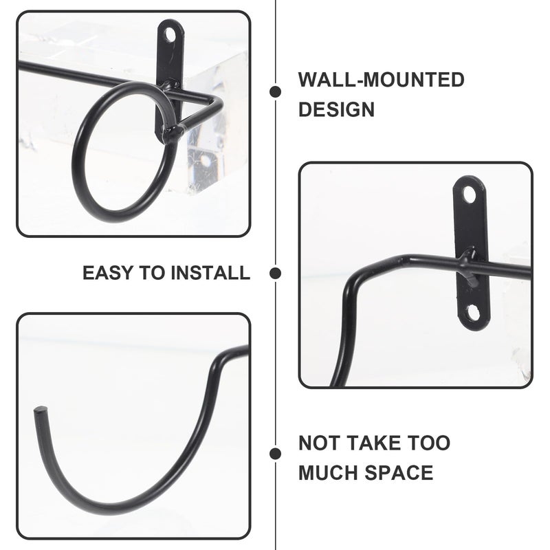 حامل زجاجات النبيذ الحائطي الحديدي 6 قطع حامل معدني لتخزين وعرض المطبخ أو البار - Image 4