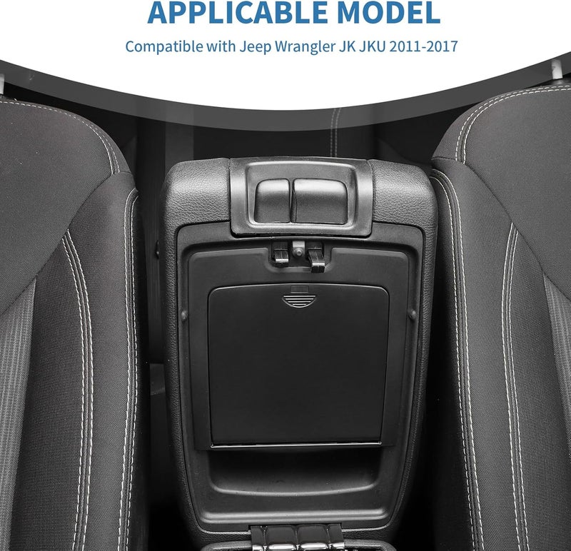 PDKLIN Jeep JK Center Console Storage Tray Box Cover - Image 3