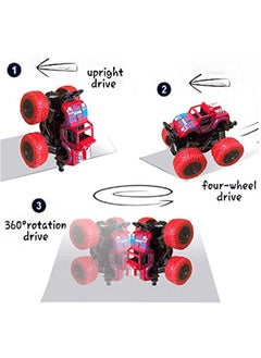 بيوينتي 4 Pack Monster Truck Toys - Friction Powered Push and Go Toy Cars, Inertia Car Toy Set Stunt Toy Vehicles, Birthday Party Supplies for Boys and Girls  - Image 3