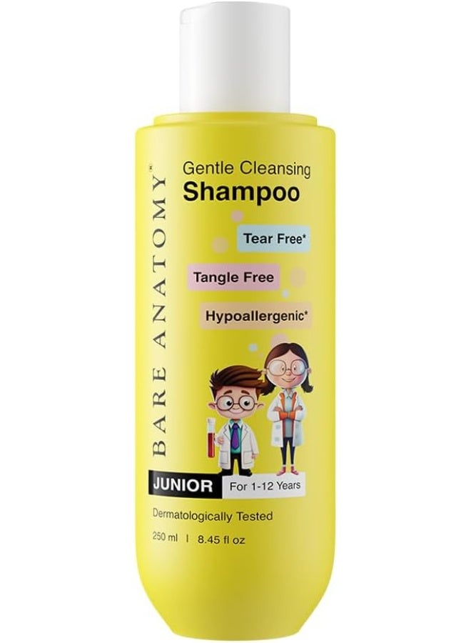 Junior Gentle Cleansing Shampoo for Kids from 5-12 Years Tear-Free & Hypoallergenic pH 5.5 Coconut Milk Protein, Almond Oil, Vitamin E & Strawberry Vegan, 250 ml