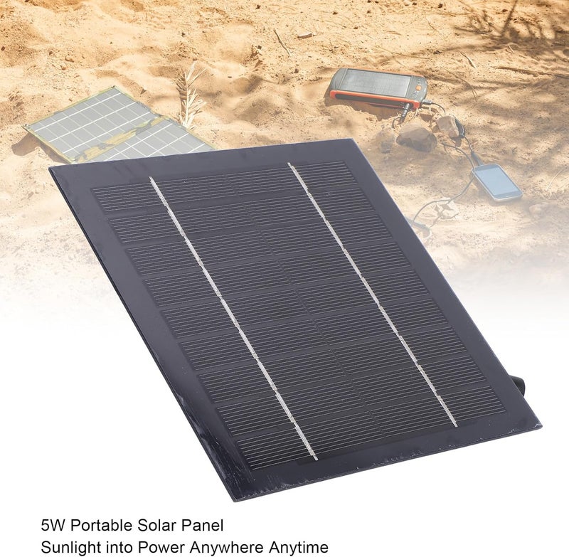 Tbest 5W 5V Small Solar Panel High Efficiency Solar Module Power for Fan Power Bank Phone Camping Outdoor Polycrystalline Silicon Small Panel5W Outdoor Panel Provides for - Image 2
