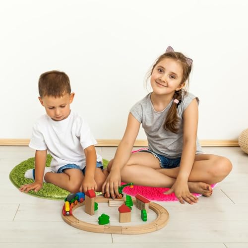 YEXEXINM 14 Pack Kids Crazy Carpet Circle Seats 16 Inch Round Floor Mat Kids Floor Cushions Soft Colorful Educational Classroom Rug for School Home Group Activity Learning Marker Playing Areas - Image 4