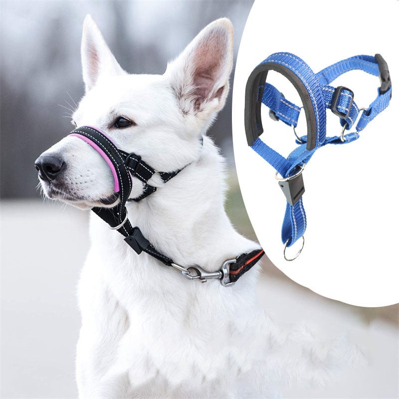 Dog Mouth Cover Anti-Call Anti-Bite Adjustable Pet Mouth Cover Nylon Mouth Rope Dog Mask Breathable Dog Mouth Cover - Image 3