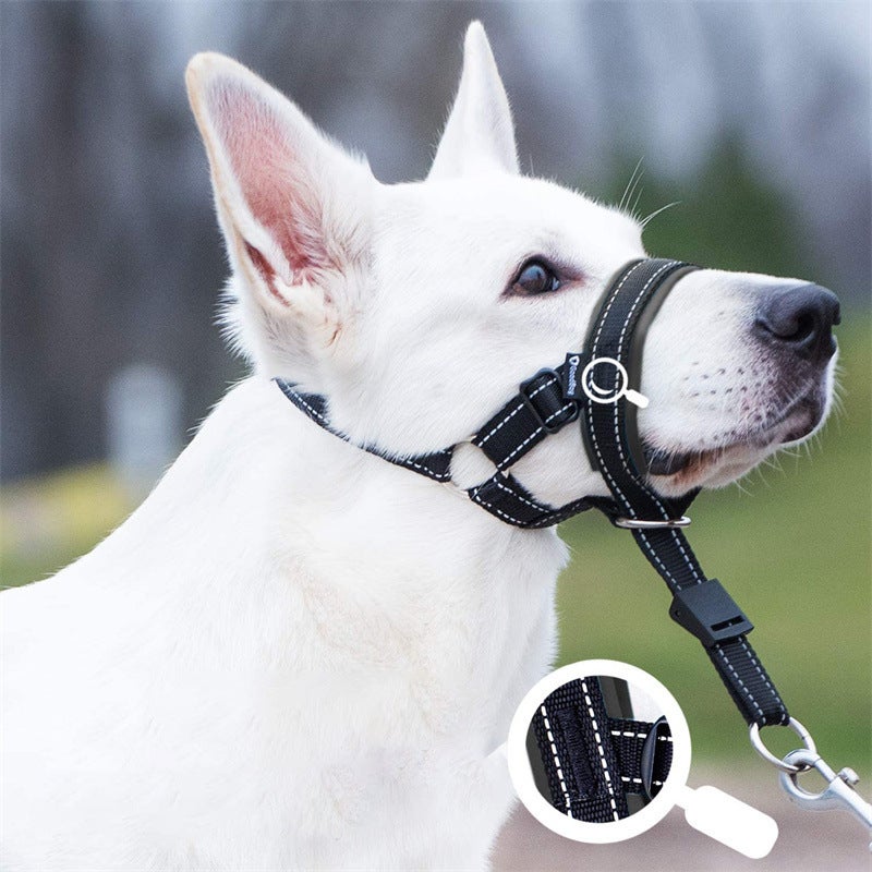 Dog Mouth Cover Anti-Call Anti-Bite Adjustable Pet Mouth Cover Nylon Mouth Rope Dog Mask Breathable Dog Mouth Cover - Image 4