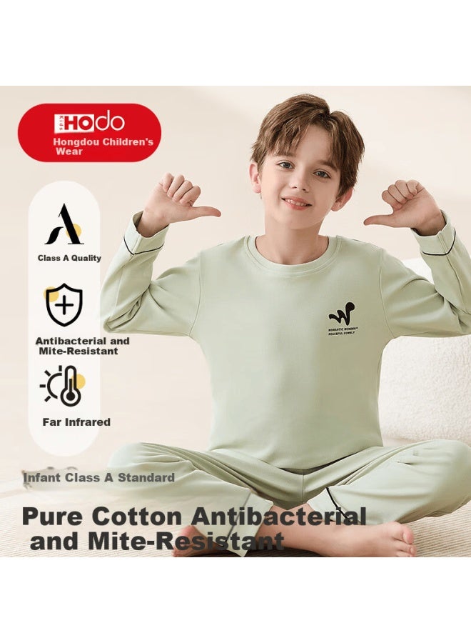 Hodo Children's Cotton Sleepwear Class A Homewear Set Boys Mid-large Kids Spring Autumn Long Sleeve Long Pants Loose Comfortable Set