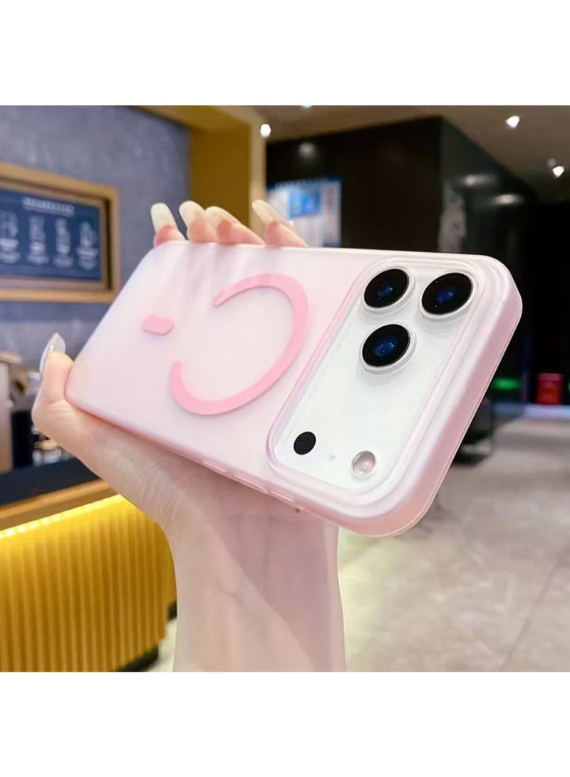 Magsafe Luxury Matte Case for iPhone 17 Pro, Slim Magnetic Shockproof Cover | Pink