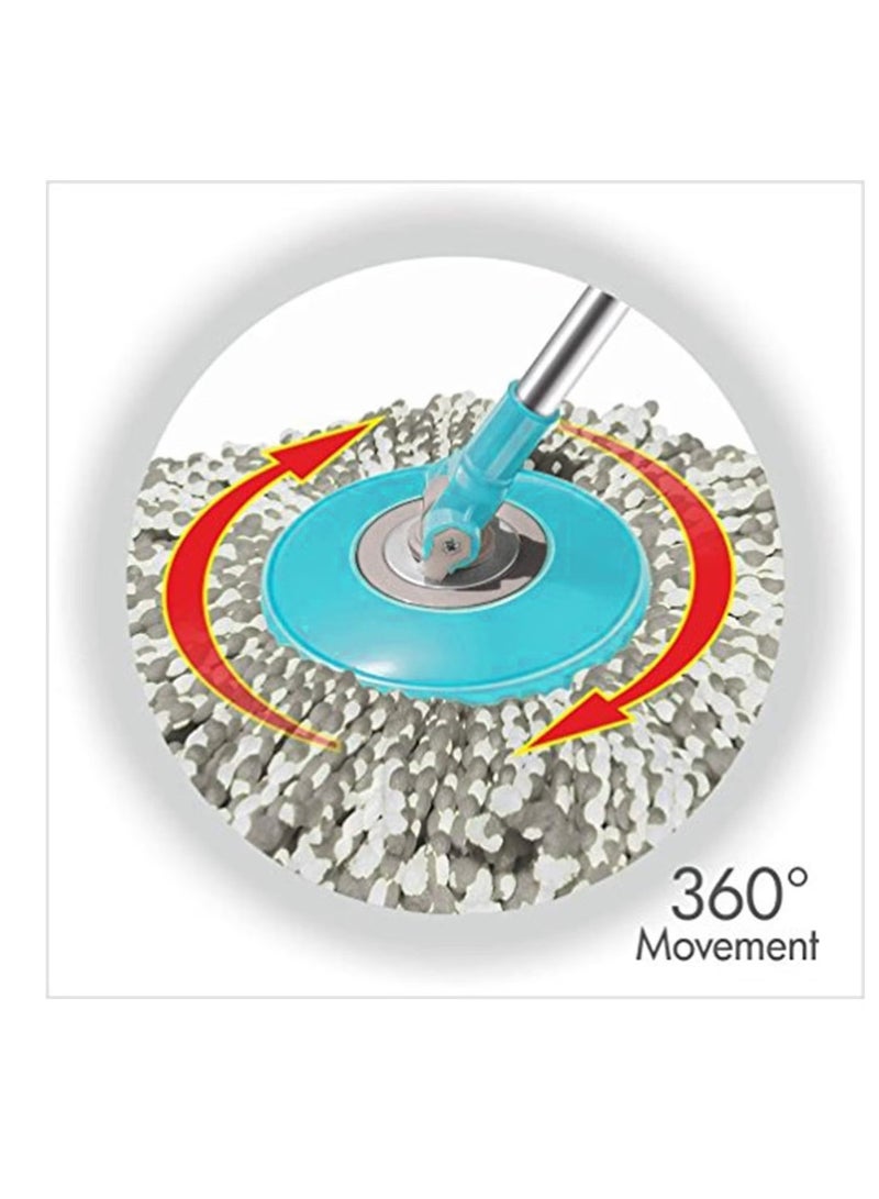 ACLIX Spin Mop Bucket | 360 Degree Floor Cleaning with Stainless Steel Home Tool Kitchen Wringer | Mop Heads | Heavy Duty Plastic Basket (Purple) - Image 2