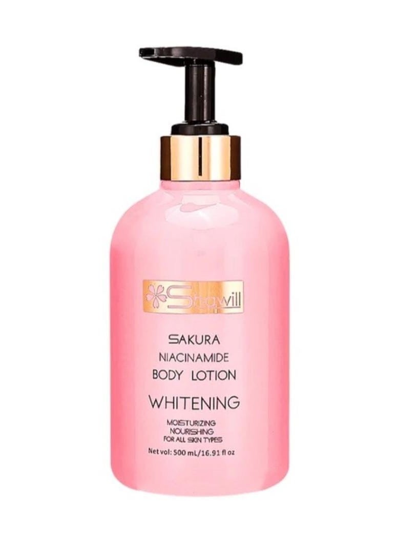 Shawill Sakura Niacinamide Whitening Body Lotion – 500ml - Image 1