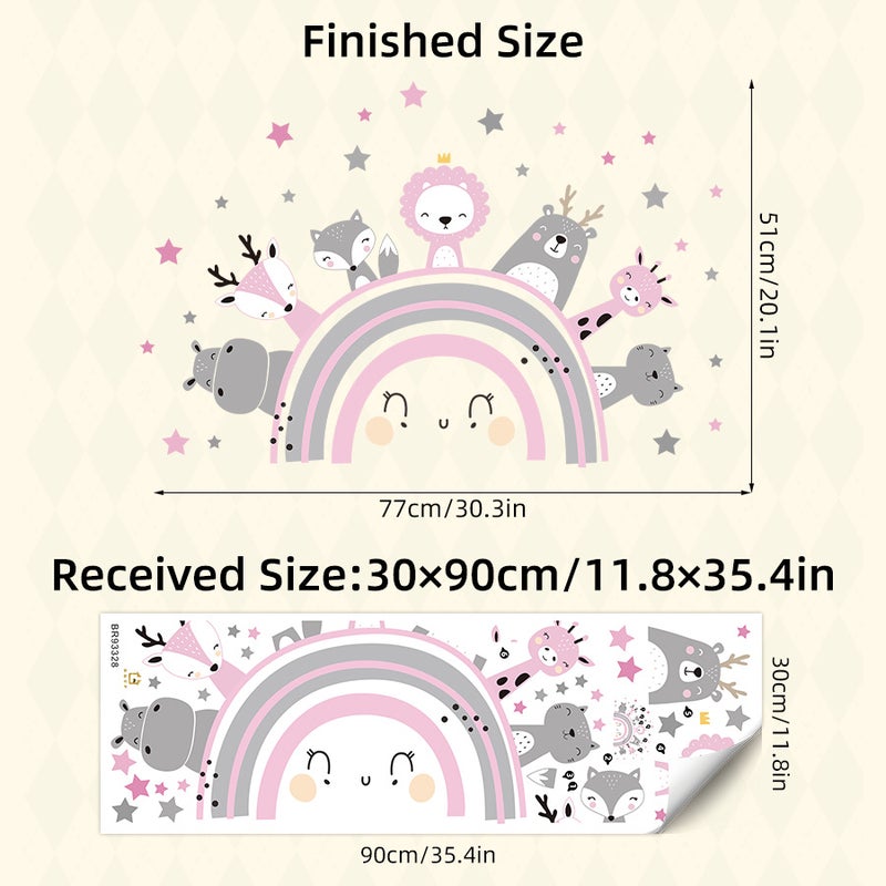 Cartoon Smiley Small Animal High Stickers Self-adhesive Wall Stickers Ins Style Children's Room Kindergarten Classroom Decorative Stickers(BR93328) - Image 1