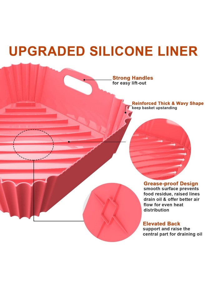 Seropy Air Fryer Silicone Liners Square 2 Pack 7.1 Inch Airfryer Liners 4-7 QT Reusable Air Fryer Liners Silicone Pot Oven Liner Baking Tray, Air Fryer Basket Silicone Mat Bowl Air Fryer Accessories Kitchen - Image 3