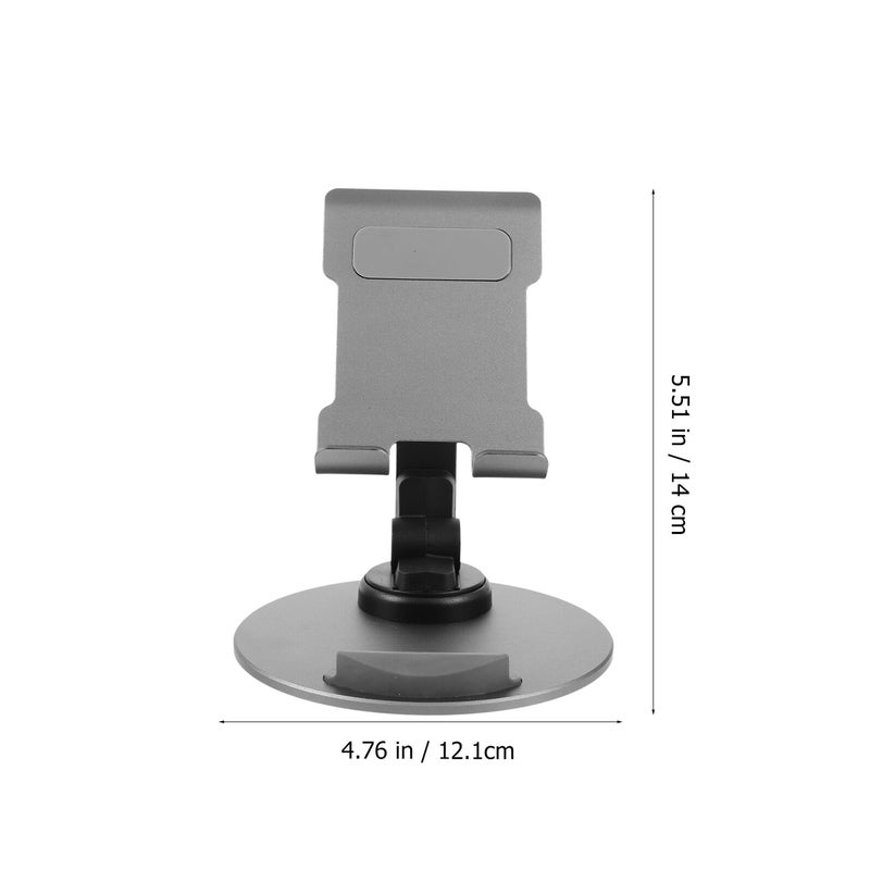 Adjustable Gray Metal Folding Phone Tablet Stand Portable Desktop Mount for Home Office - Image 3