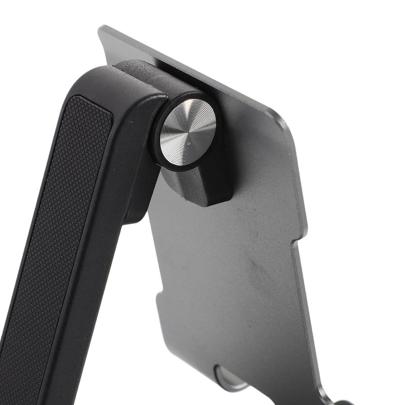 Adjustable Gray Metal Folding Phone Tablet Stand Portable Desktop Mount for Home Office - Image 4