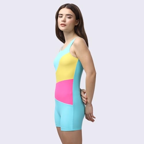 SOIE Aqua Swimwear Colour Blocked Asymmetric Swimsuit with Bow Detailing - Image 4