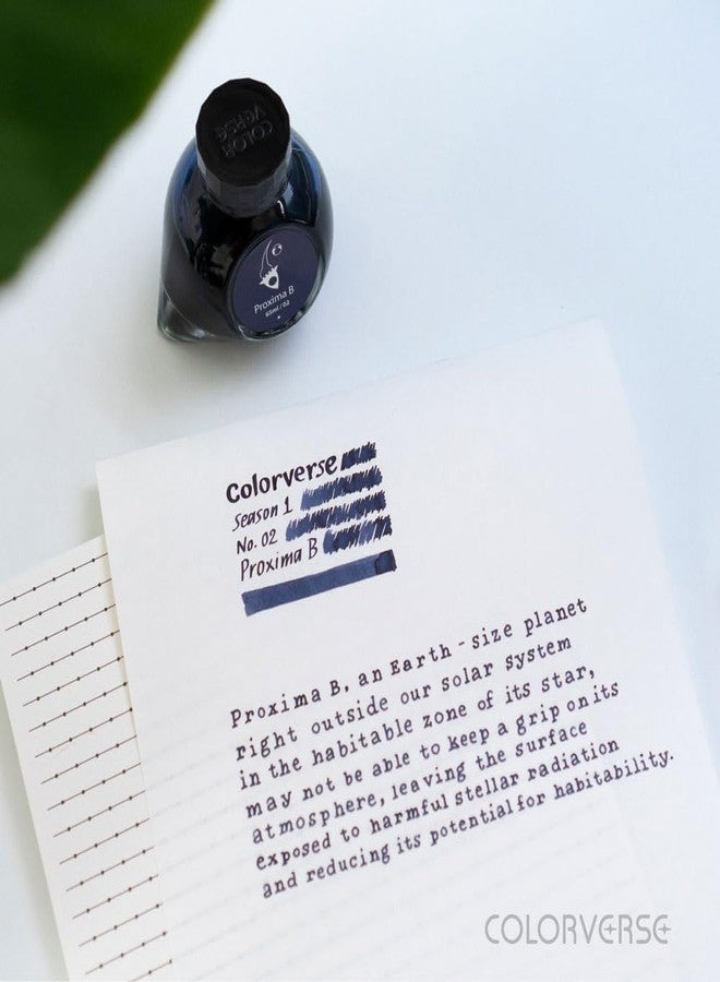 Colorverse Proxima B | Dark Blue | Fountain Pen Ink Bottles | 65ml & 15ml | Dye Based | 2 Bottle Set | Spaceward Series - Image 3