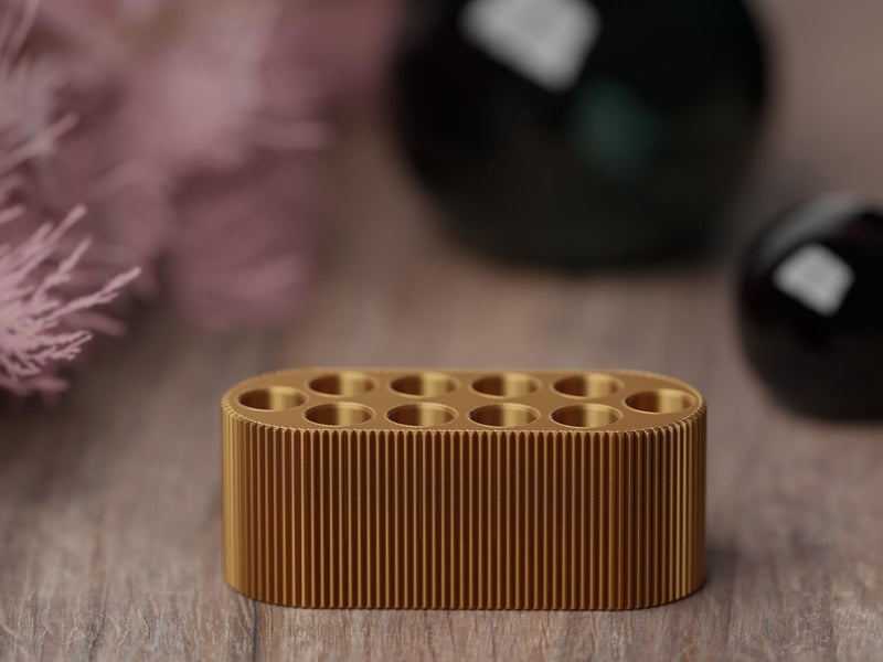 Gallery Of Drip Perfume Sample Organizer For Bathroom Or Vanity - Ideal Makeup And Skincare Storage  Desk And Bathroom Counter Organizer  Gift For Her (2Ml Gold - Fits Mini Perfume Samples) - Image 3