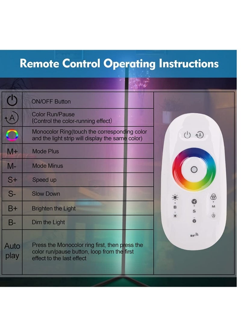 ELTRAZONE RGB Corner Floor Lamp, AMINAC Color Changing Modern Lamps, 140CM Tall Standing Lamp with Remote Controller Metal Colorful Lamps for Living Room - Image 3