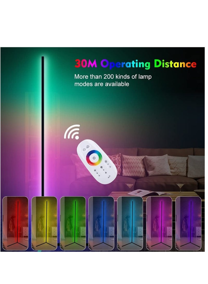 ELTRAZONE RGB Corner Floor Lamp, AMINAC Color Changing Modern Lamps, 140CM Tall Standing Lamp with Remote Controller Metal Colorful Lamps for Living Room - Image 2