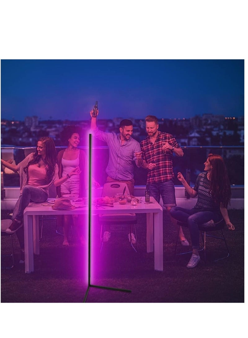 ELTRAZONE RGB Corner Floor Lamp, AMINAC Color Changing Modern Lamps, 140CM Tall Standing Lamp with Remote Controller Metal Colorful Lamps for Living Room - Image 5